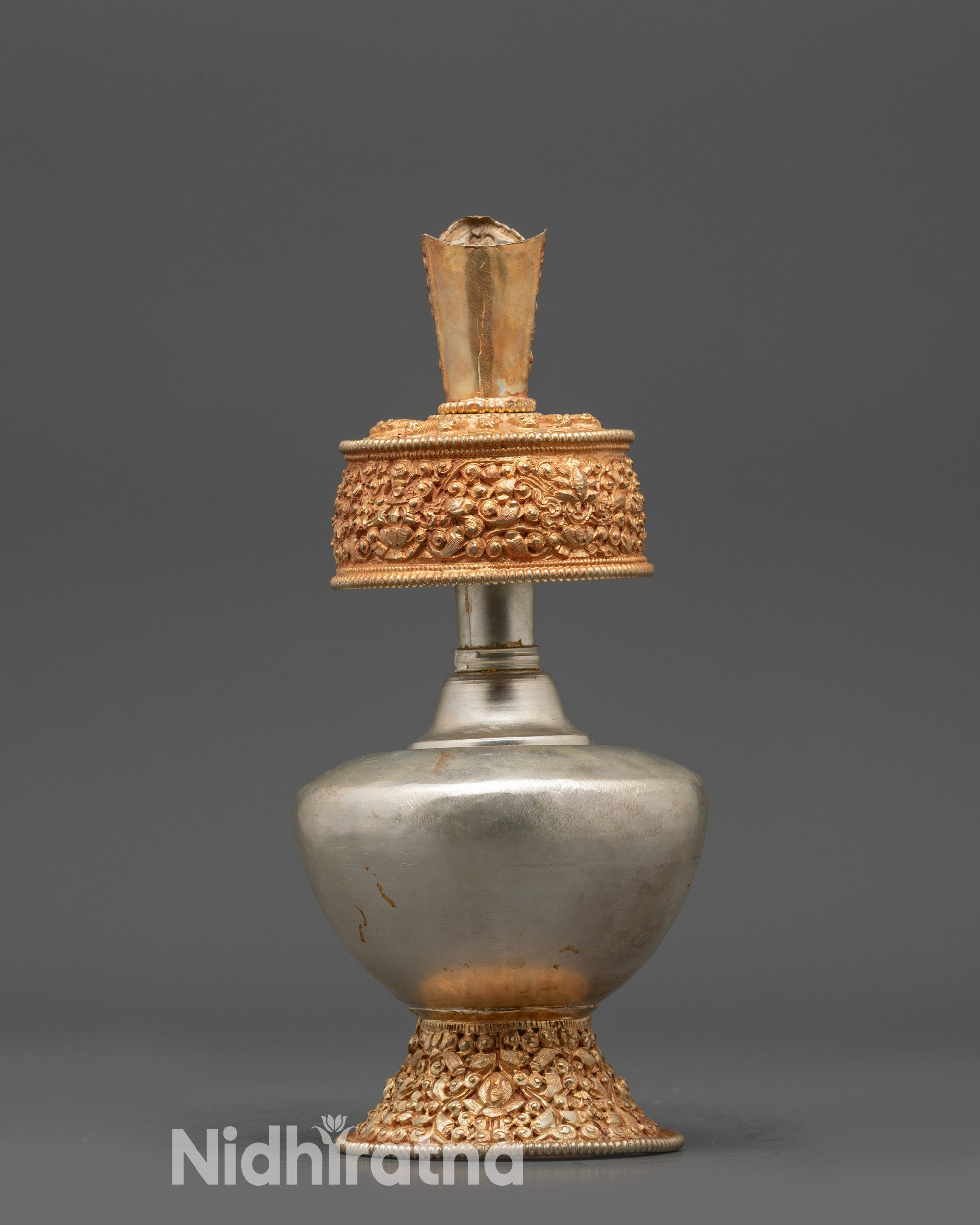 Handmade Che Gumba Bhumpa Ritual Karuwa Pot Back View from Nepal
