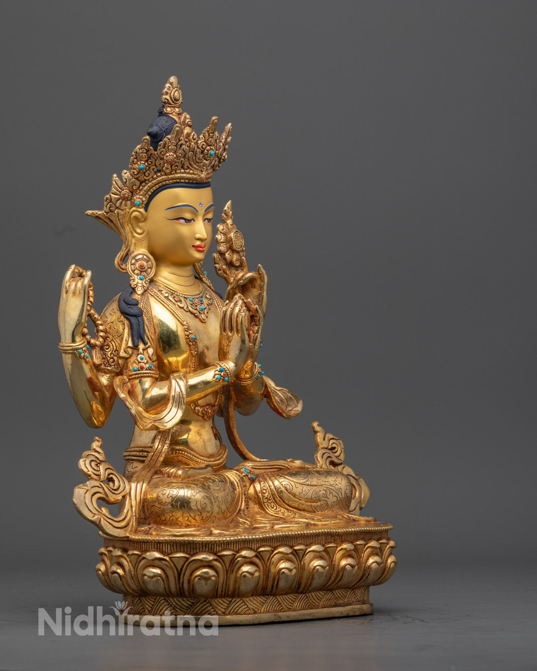 Handmade Chenrezig Statue – Himalayan Avalokiteshvara Buddhist Art
