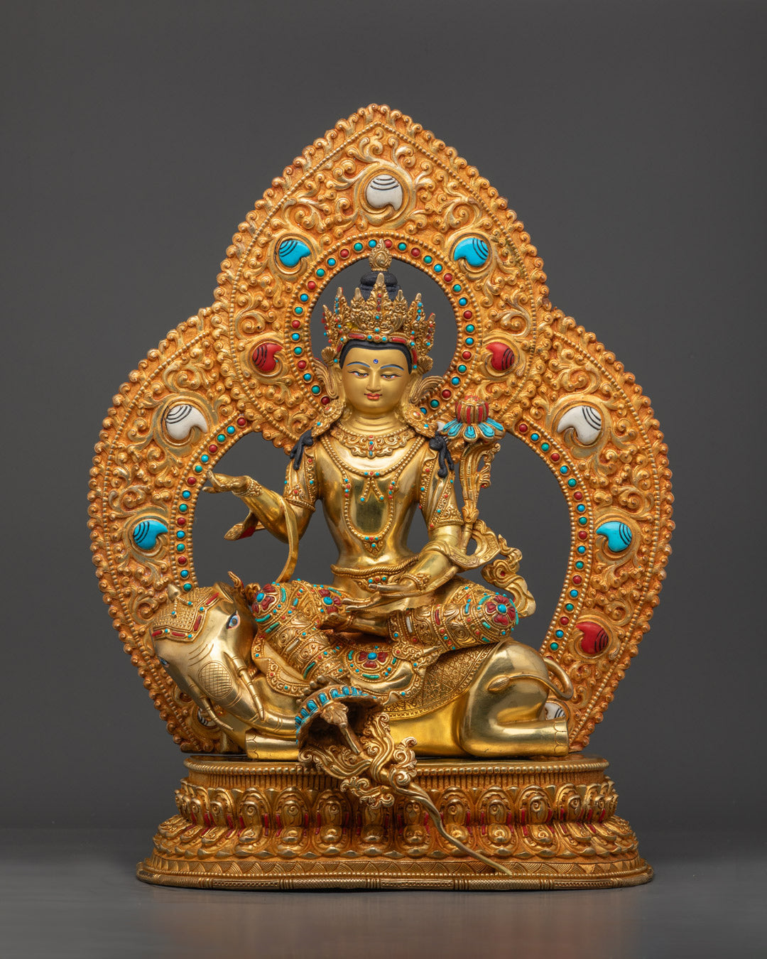 Handmade Samantabhadra Statue from Nepal, a powerful Tantric symbol of wisdom and enlightenment, crafted using traditional Tibetan Buddhist techniques.