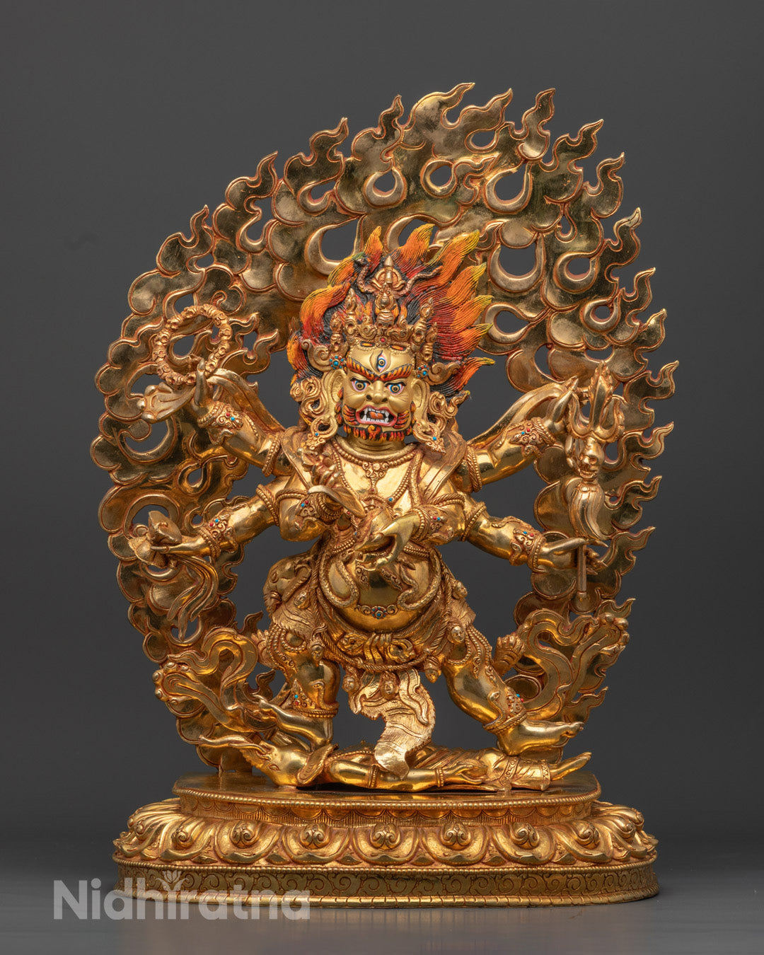 Handmade Six-Armed Mahakala Statue – Nidhiratna