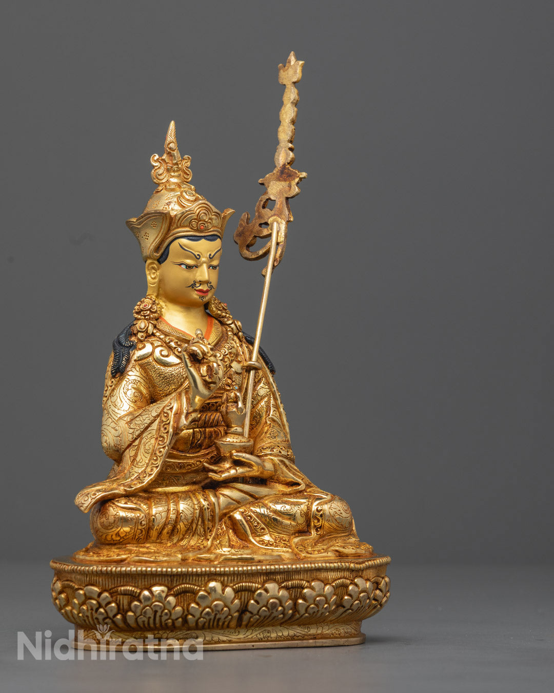 Handmade Tsokye Dorje Buddhist sculpture on copper base with mantra chamber, symbolizing spiritual clarity, protection, and transformation