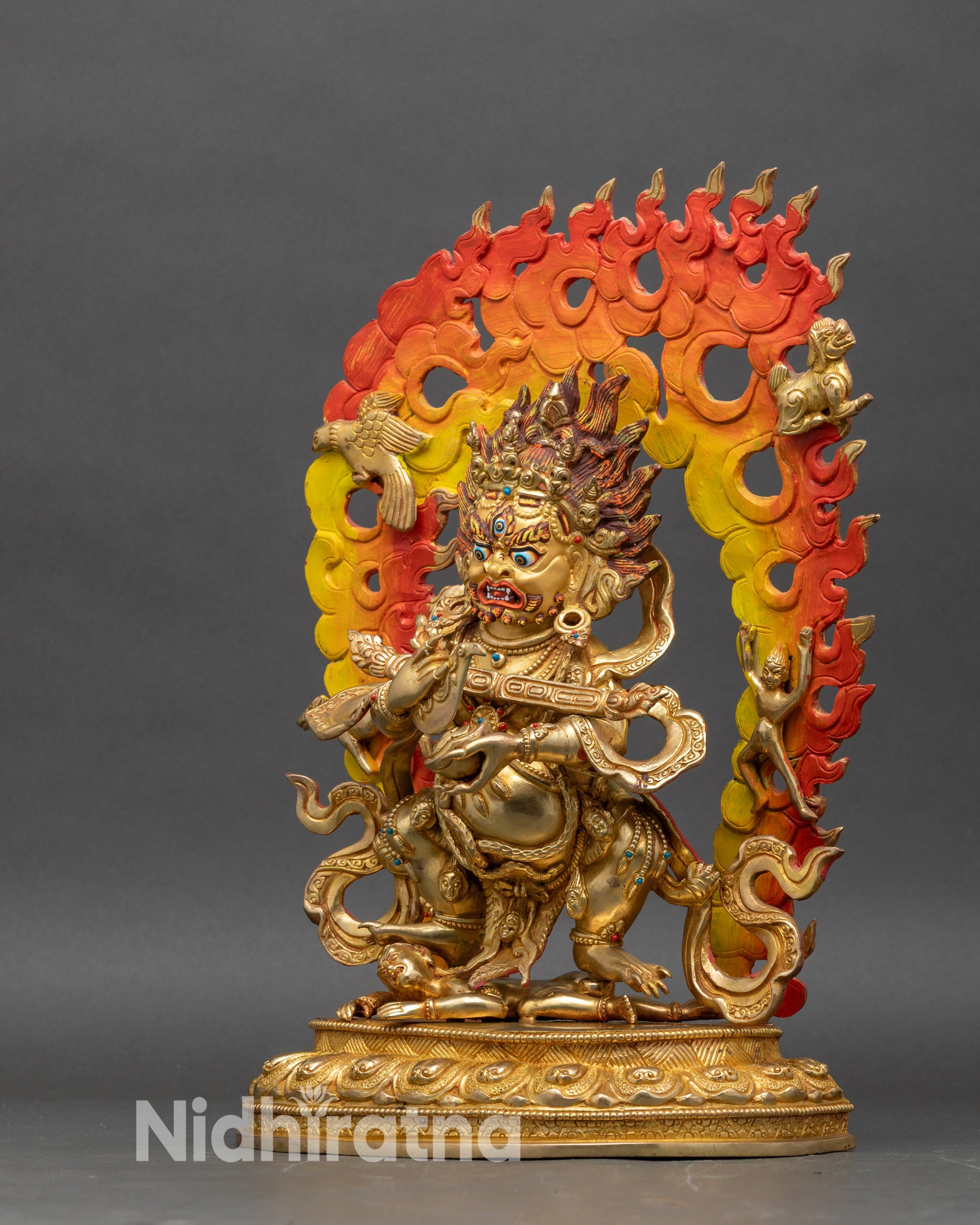 Himalayan Sakya Mahakala Buddhist protector statue for altar and meditation space