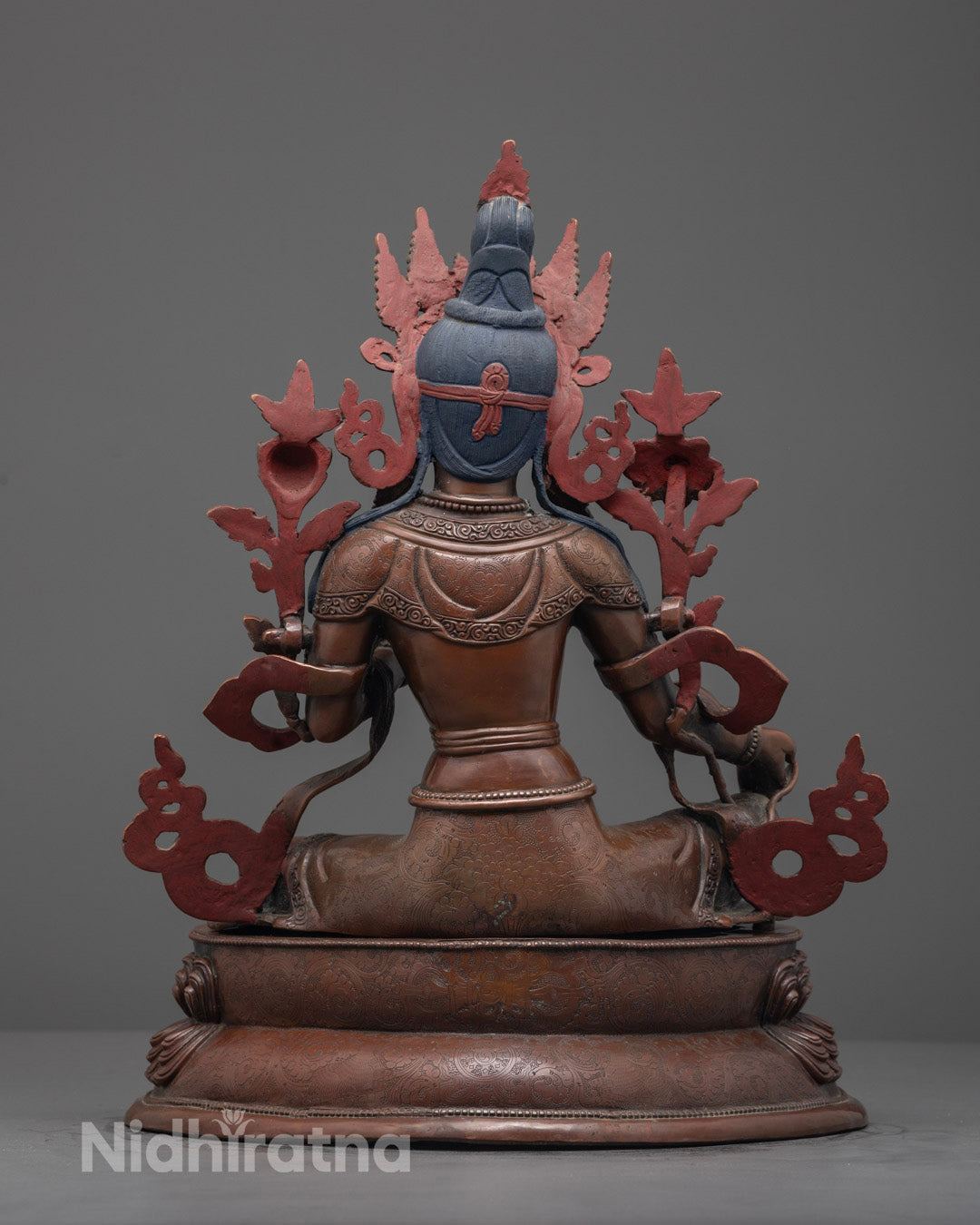 Hollow consecration chamber of Green Tara statue for mantras and relics