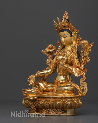 Green Tara Female Buddha Rupa | Tibetan Buddhism