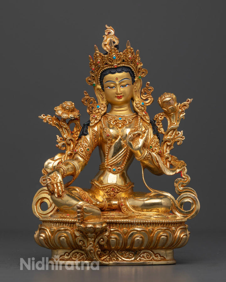 Green Tara Female Buddha Rupa | Tibetan Buddhism