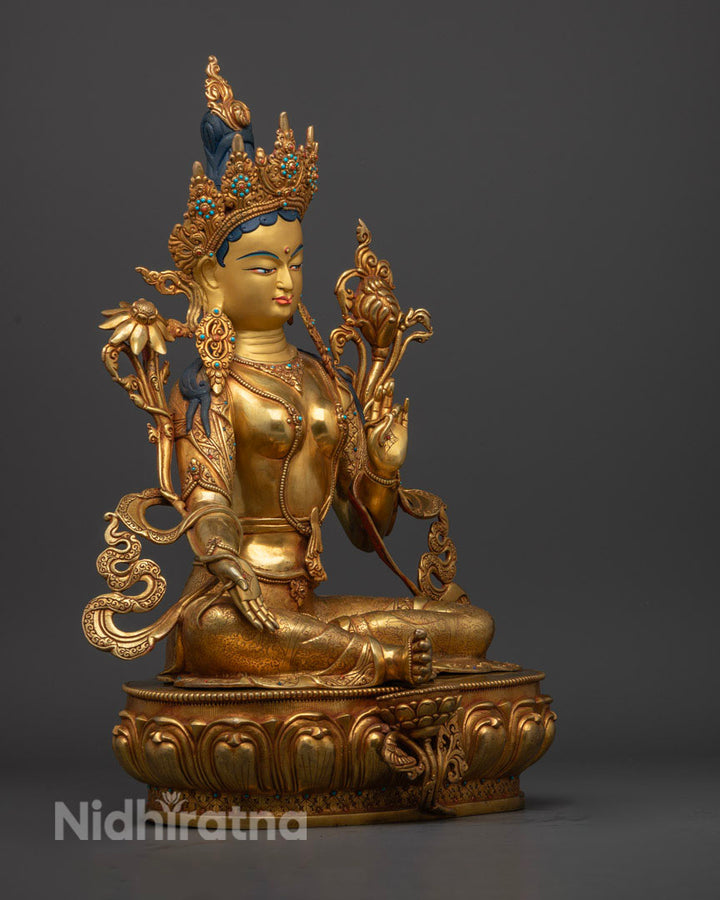 Green Tara Jetsun Dolma Statue | Handcrafted Symbol of Compassion and Protection