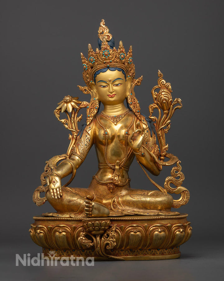 Green Tara Jetsun Dolma Statue | Handcrafted Symbol of Compassion and Protection