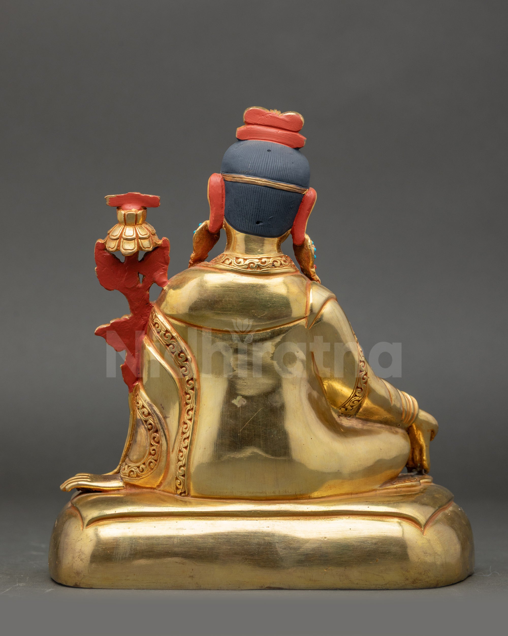 Jigme Lingpa statue gold-gilded copper Tibetan Buddhist master décor
