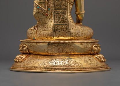 Crowned Shakyamuni Buddha Statue | Handcrafted Nepalese Sculpture
