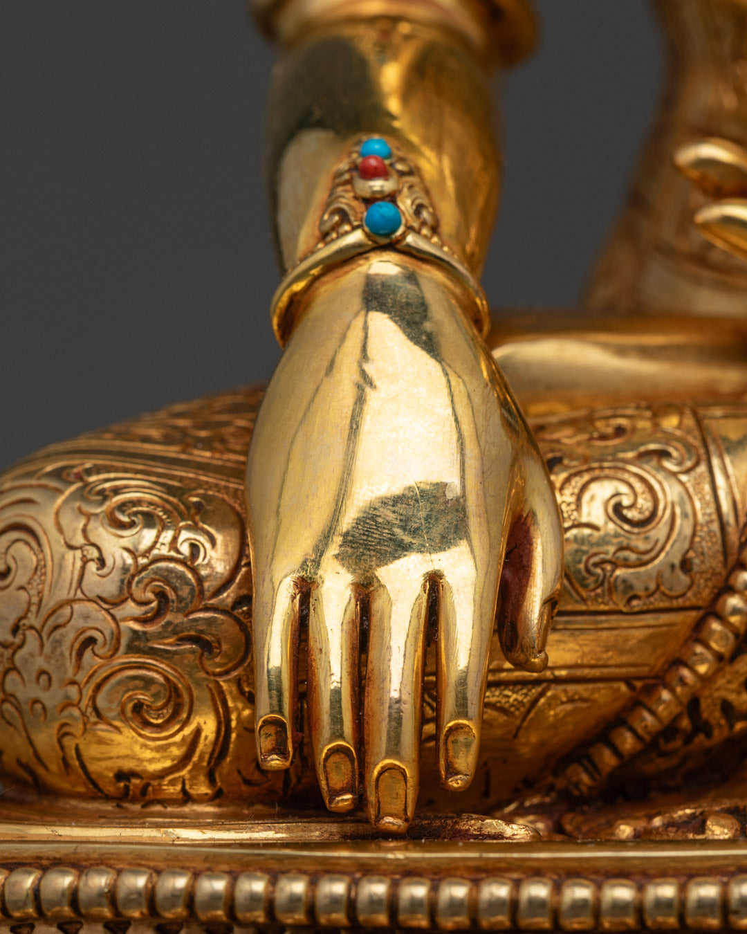 Crowned Shakyamuni Buddha Statue | Handcrafted Nepalese Sculpture