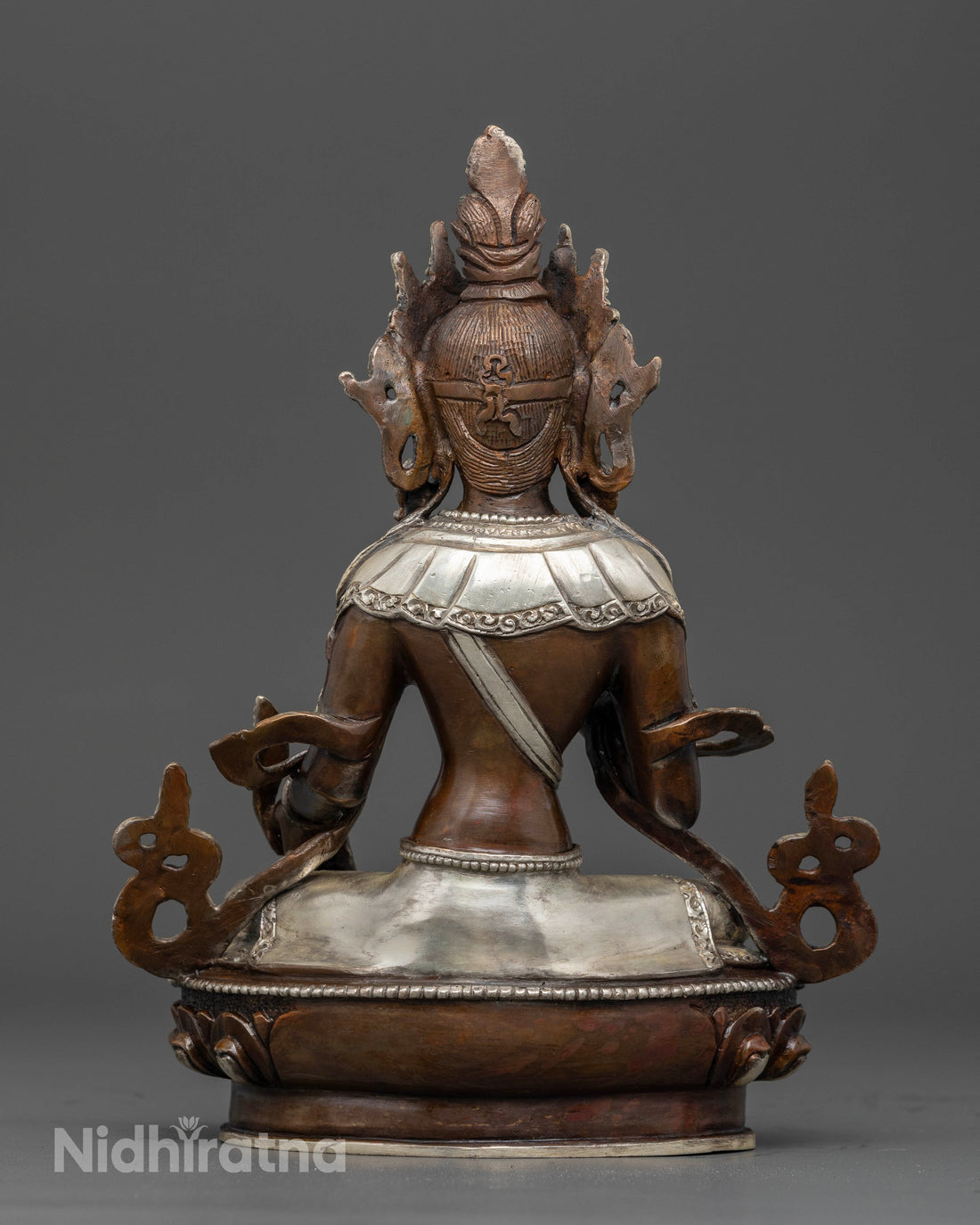 Oxidized 8.8 Inch Kshitigarbha Buddha Statue