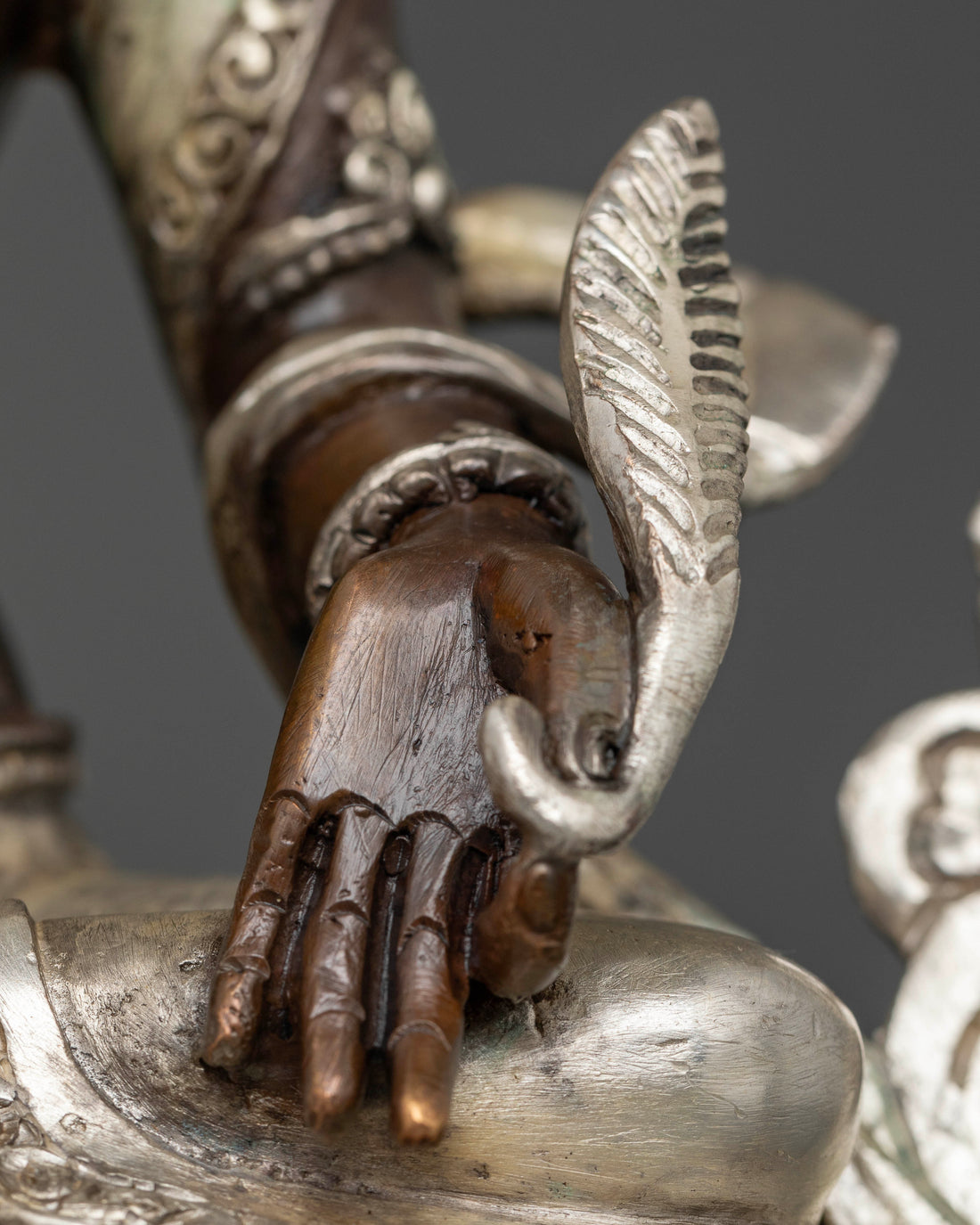 Oxidized 8.8 Inch Kshitigarbha Buddha Statue