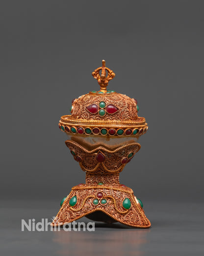 Tibetan Kapala Set | Skull Offering Cups for Buddhist Tantric Altars