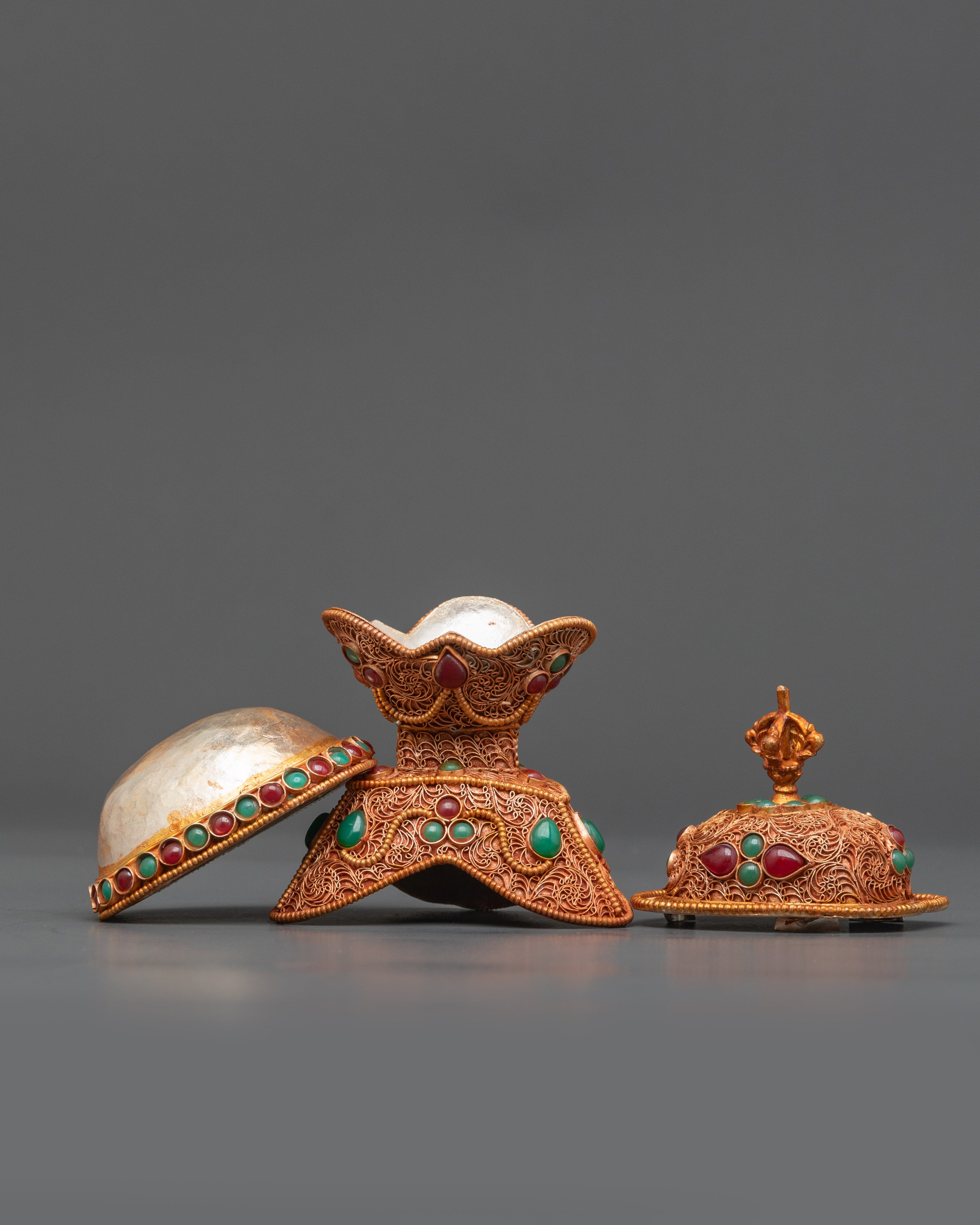 Tibetan Kapala Set | Skull Offering Cups for Buddhist Tantric Altars
