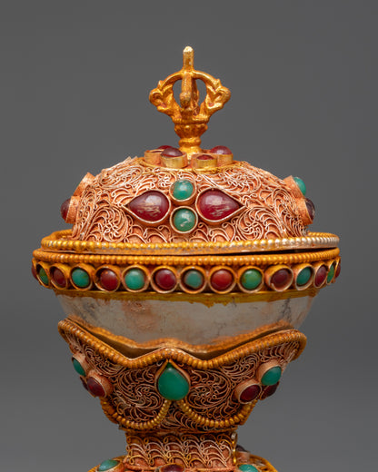 Tibetan Kapala Set | Skull Offering Cups for Buddhist Tantric Altars