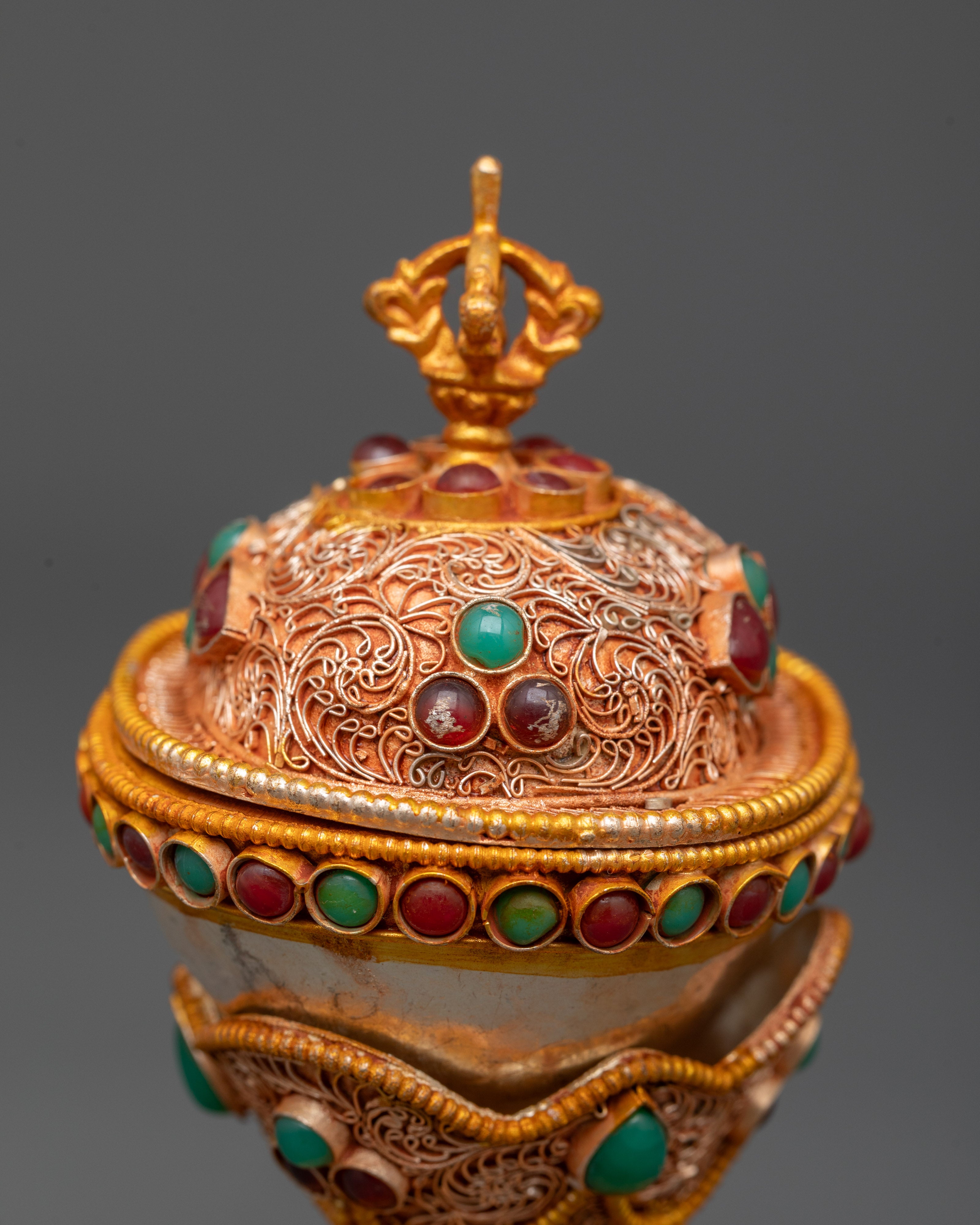 Tibetan Kapala Set | Skull Offering Cups for Buddhist Tantric Altars