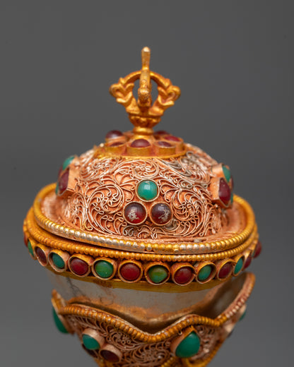 Tibetan Kapala Set | Skull Offering Cups for Buddhist Tantric Altars