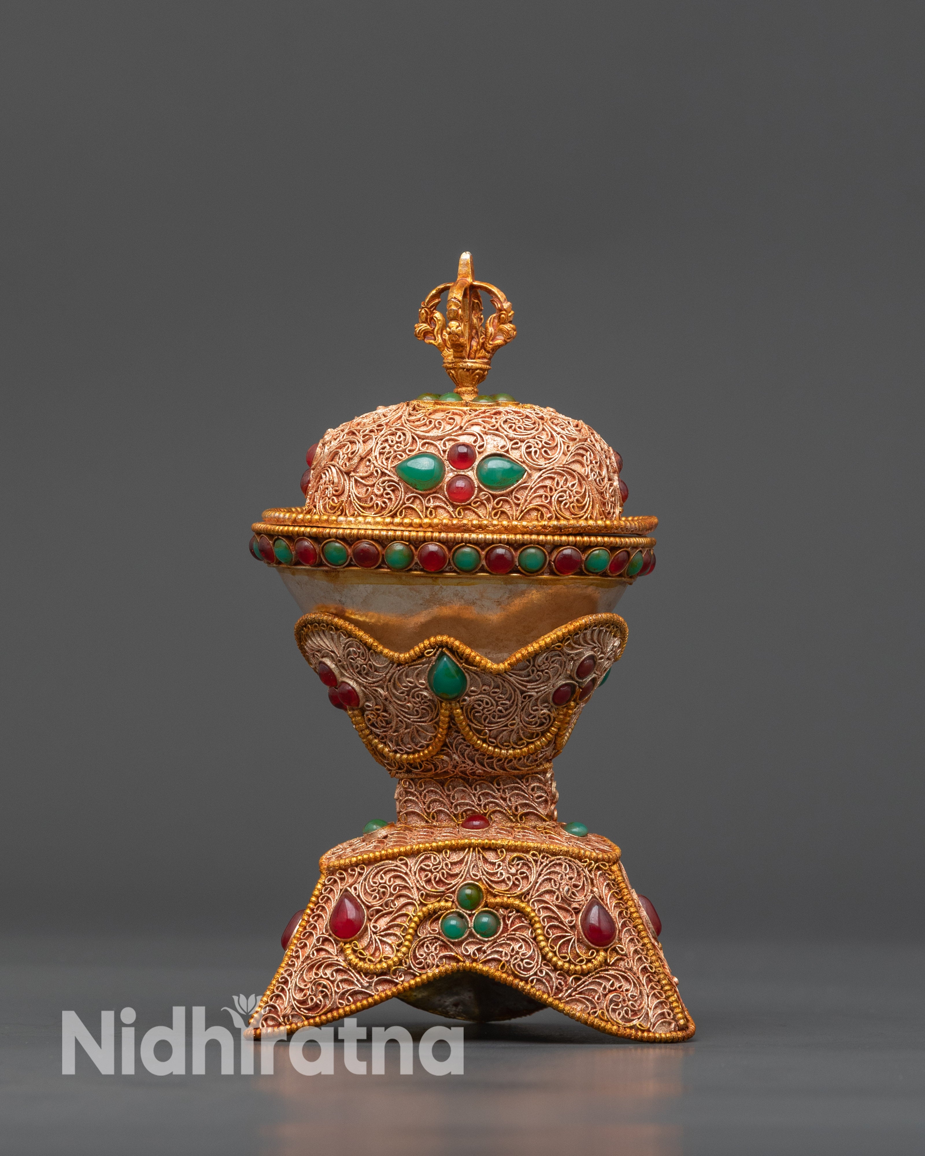 Tibetan Kapala Set | Skull Offering Cups for Buddhist Tantric Altars