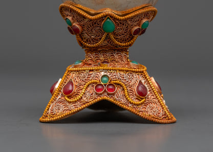 Tibetan Kapala Set | Skull Offering Cups for Buddhist Tantric Altars