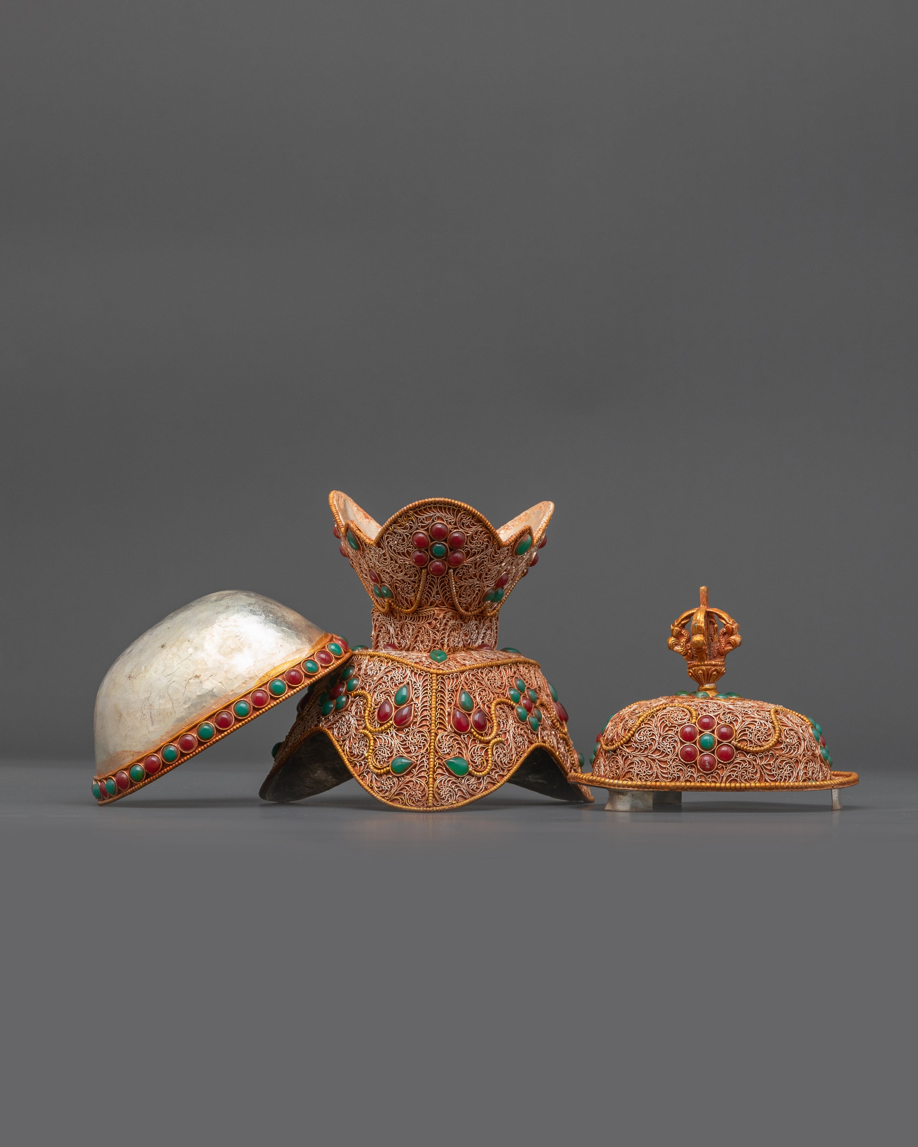 Authentic Skull Cup Set | Handcrafted Kapala for Buddhist Rituals