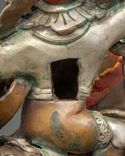 Oxidized King Gesar Statue | Traditional Tibetan Warrior Artwork