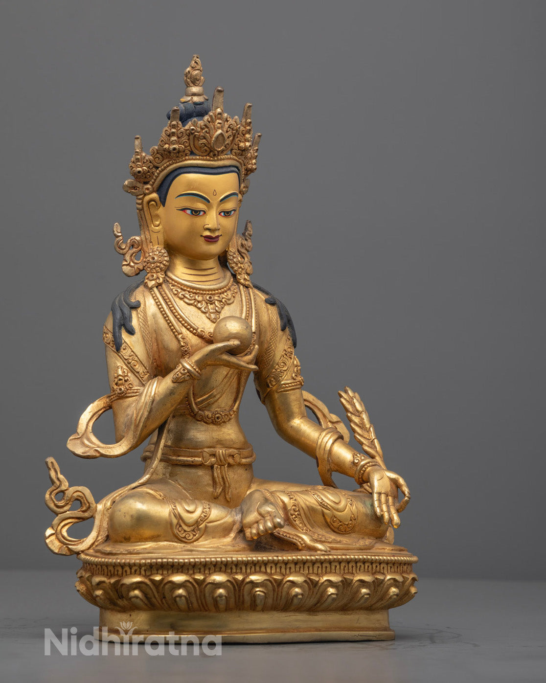 Handcrafted Kshitigarbha Statue | Nepal Artisan Buddhist Sculpture