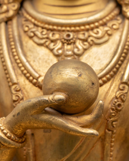 Handcrafted Kshitigarbha Statue | Nepal Artisan Buddhist Sculpture