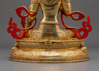 Handcrafted Kṣitigarbha Statue | 24K Gold-Plated Copper