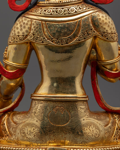 Handcrafted Kṣitigarbha Statue | 24K Gold-Plated Copper