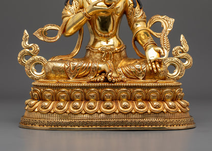 Handcrafted Kṣitigarbha Statue | 24K Gold-Plated Copper