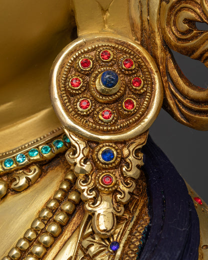 Sacred Kshitigarbha Bodhisattva Statue | 24k Gold & Copper