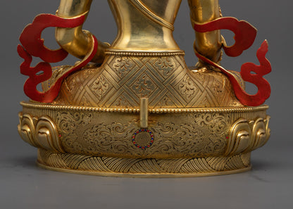 Sacred Kshitigarbha Bodhisattva Statue | 24k Gold & Copper