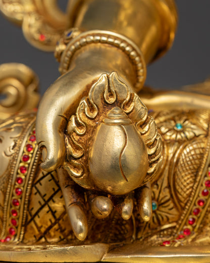 Sacred Kshitigarbha Bodhisattva Statue | 24k Gold & Copper