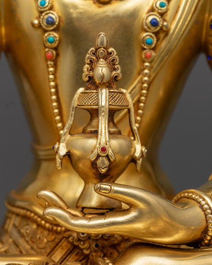 Sacred Kshitigarbha Bodhisattva Statue | 24k Gold & Copper