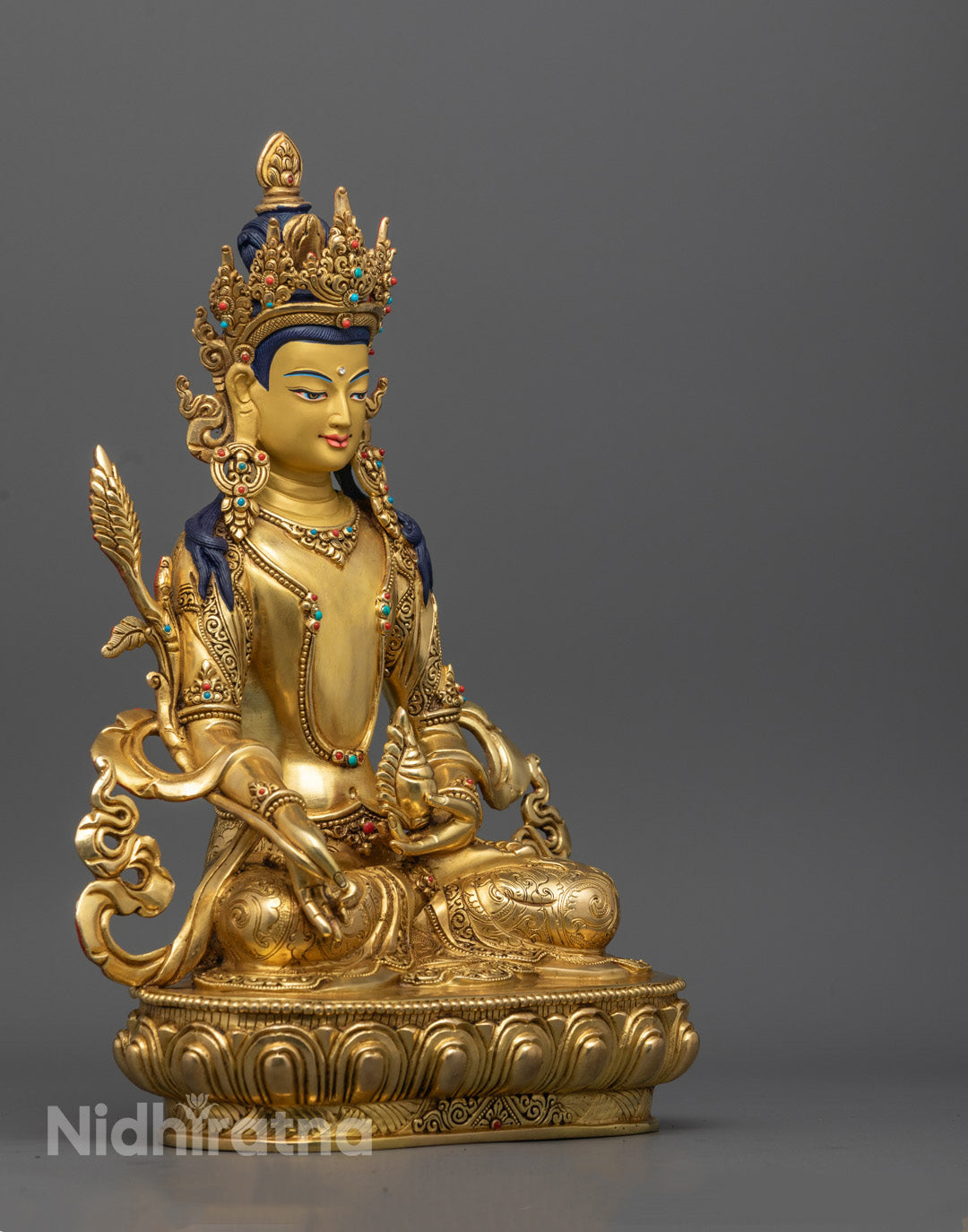Kshitigarbha Bodhisattva Statue - Intricate Hand-Carved Details Symbolizing Compassion and Protection
