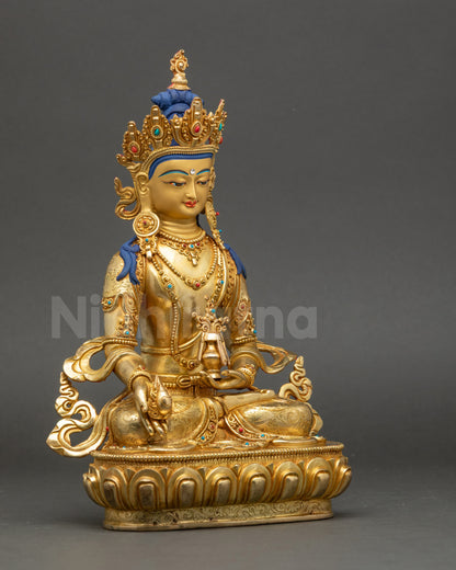 Kshitigarbha Bodhisattva Statue, holding wish-fulfilling jewel and sacred vase