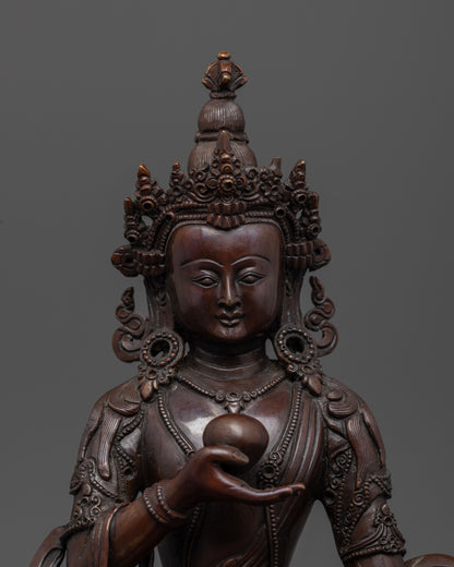 face of Kshitigarbha copper statue