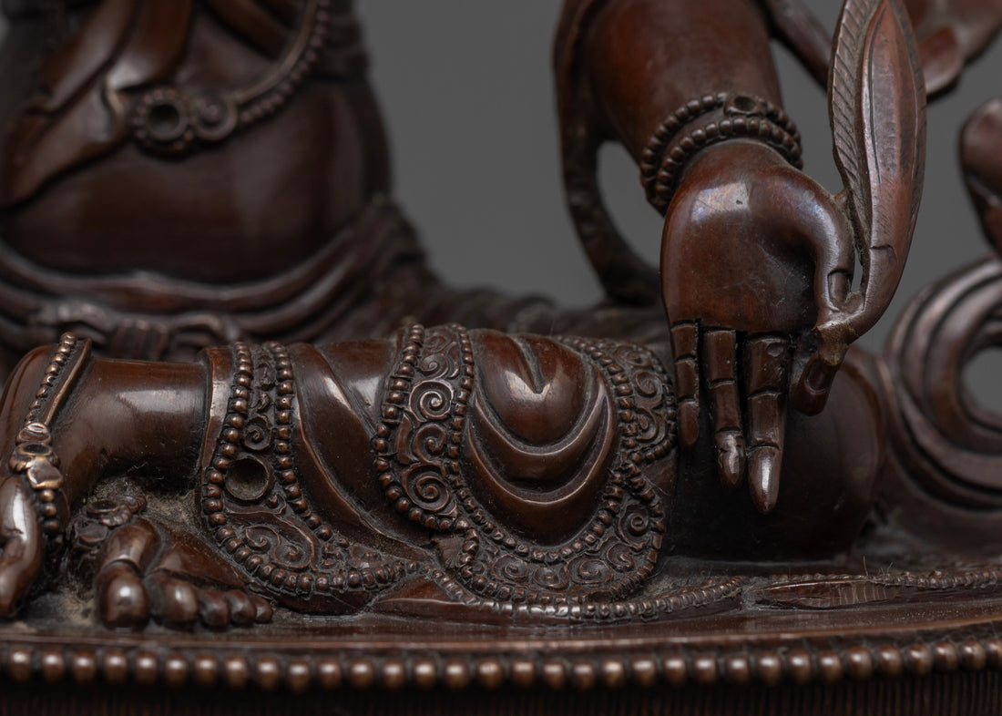 legs of oxidized Kshitigarbha statue