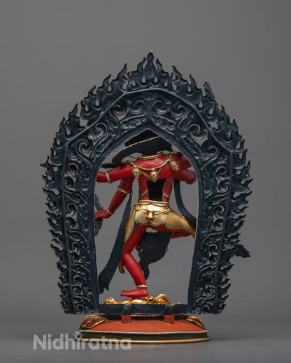 Red Goddess Kurukulla Statue | Standing Dakini of Transformation