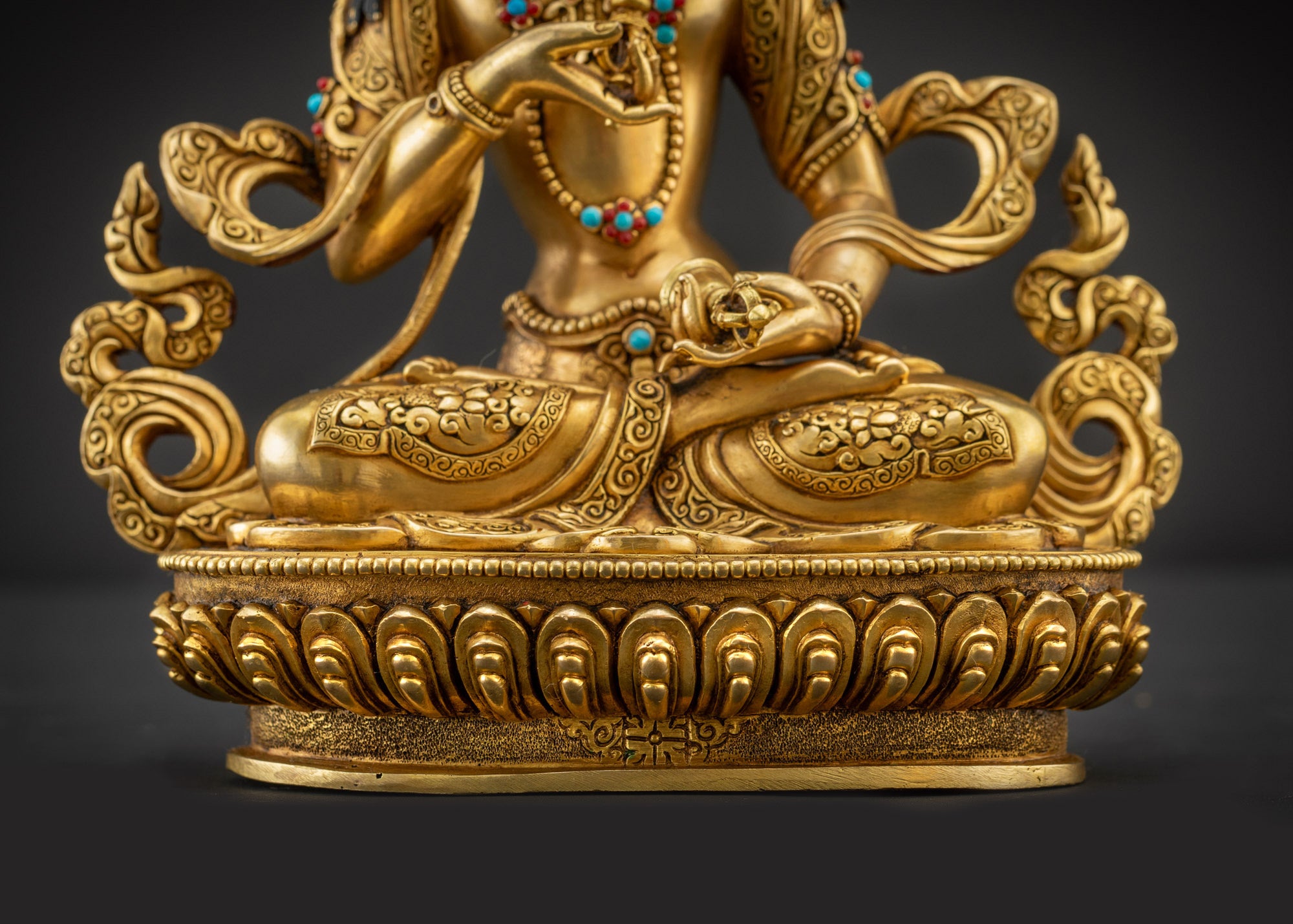 Landscape Front View Vajrasattva Statue | Handcrafted Nepalese Dorje Sempa Sculpture
