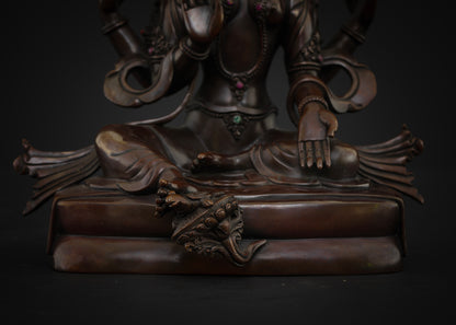 Laxmi Statue | Oxidized Nepalese Spiritual Artwork