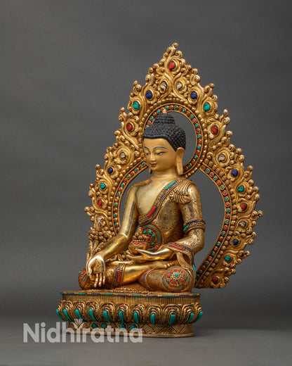 left-side-view-of-medicine-buddha-statue-with-medicine-bowl-and-ornate-lotus-base