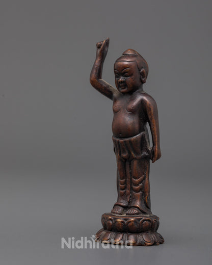 Little Oxidized Buddha Statue | Handcrafted Copper Meditation Idol