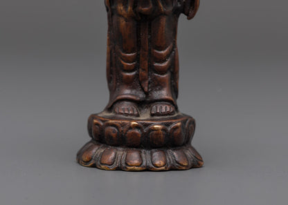 Little Oxidized Buddha Statue | Handcrafted Copper Meditation Idol