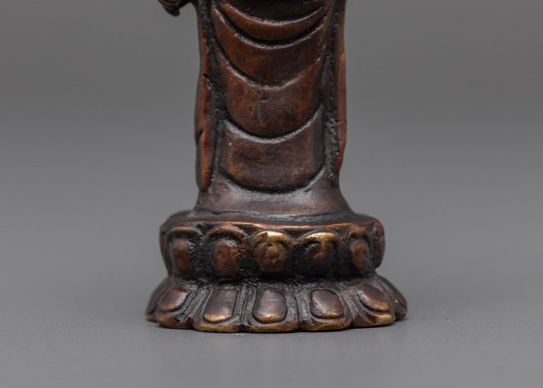 Little Oxidized Buddha Statue | Handcrafted Copper Meditation Idol