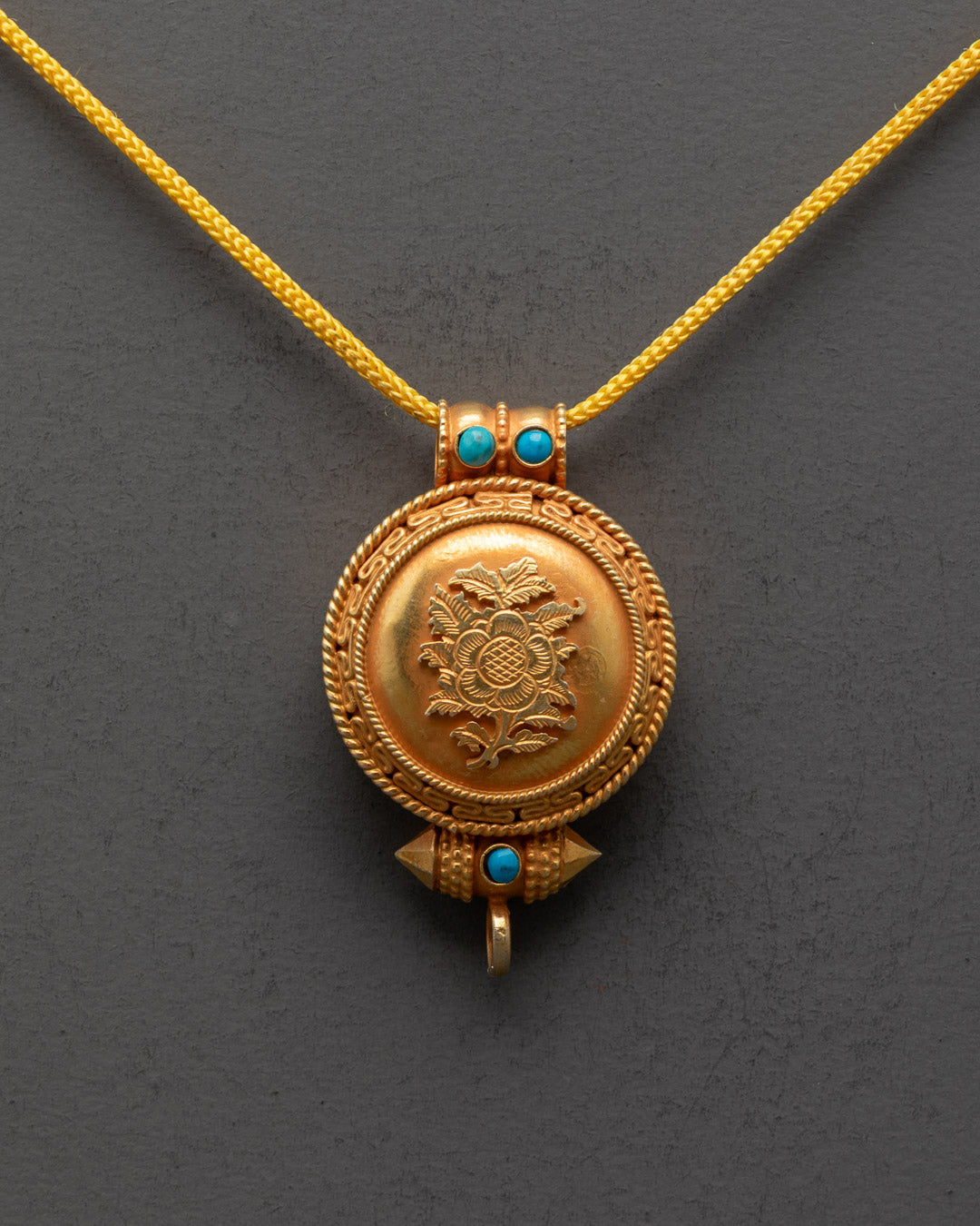 Buddhist Gold Gilded Lotus Locket | Meto Pema