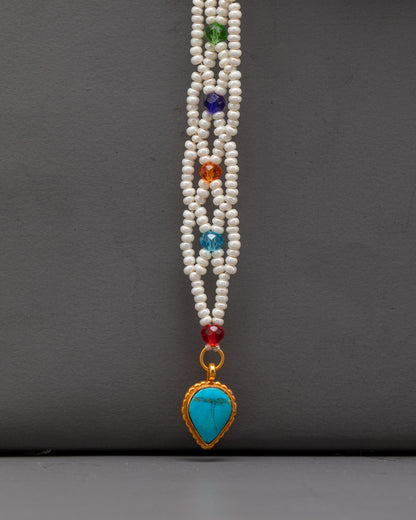 Tibetan Ghau Mala Necklace | 24k Gold-Plated Prayer Bead