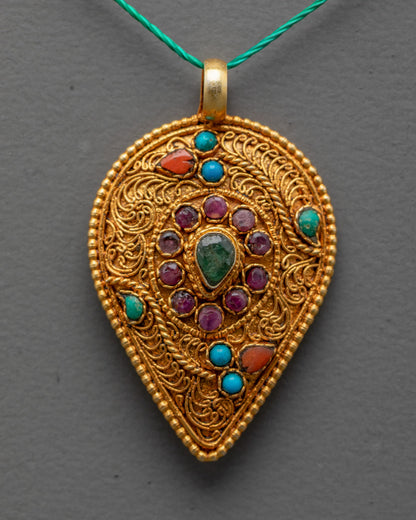 Gold Plated Buddhist Pendant | Sacred Artwork