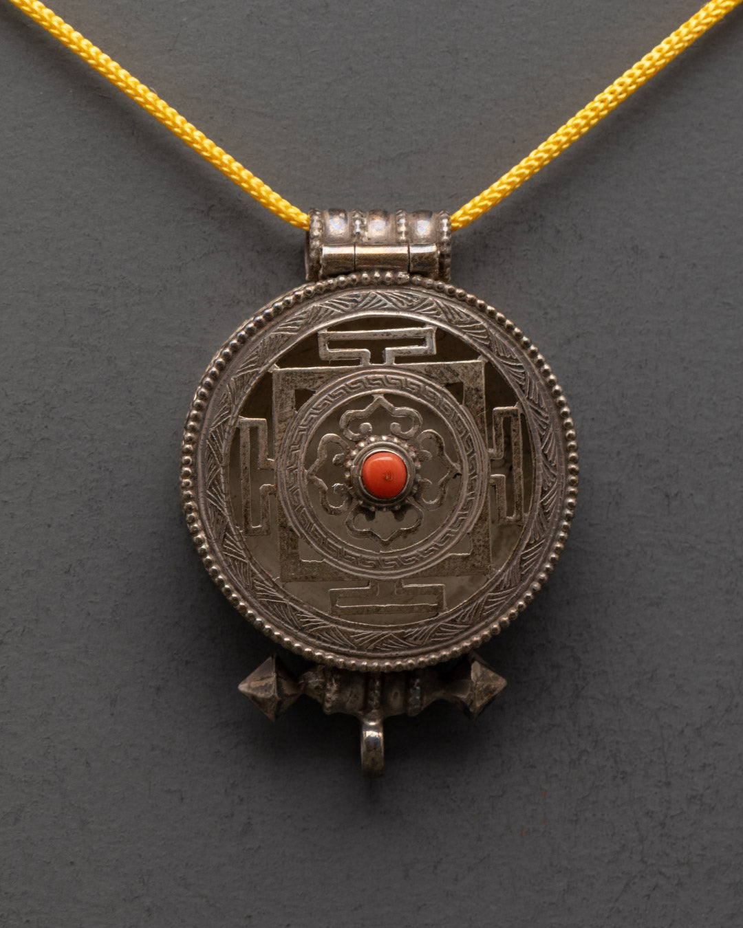 Hand-Carved Mandala Locket | Symbol of Cosmic Balance