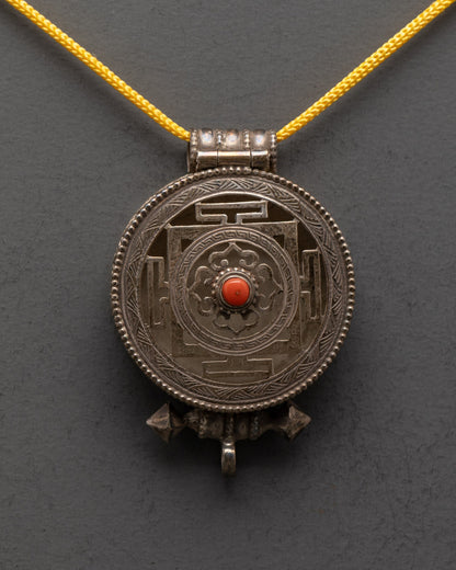 Hand-Carved Mandala Locket | Symbol of Cosmic Balance